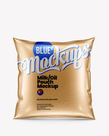 Milk/Oil Pouch Mockup | Metallic