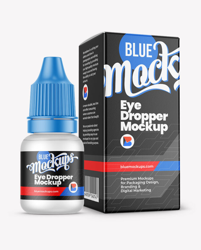 Semitransparent Dropper Bottle with Paper Box Mockup | 10ml