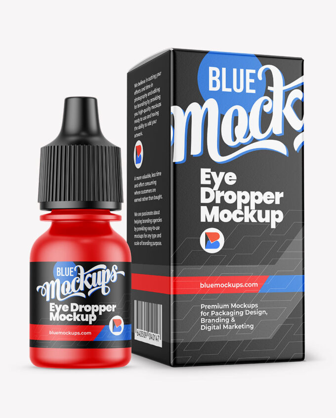 Matte Dropper Bottle with Paper Box Mockup | 5ml