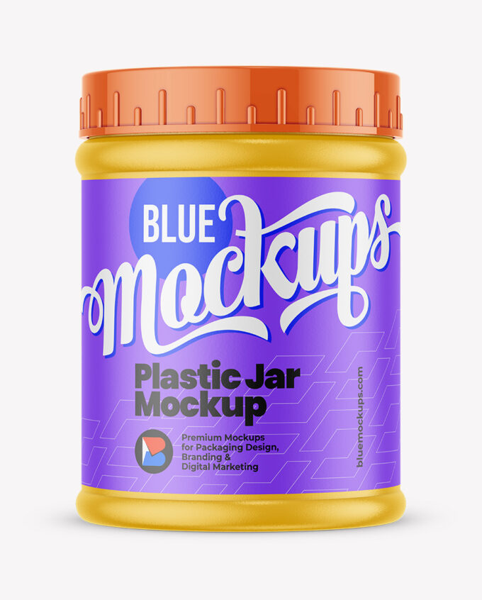 Plastic Jar Mockup | Front View