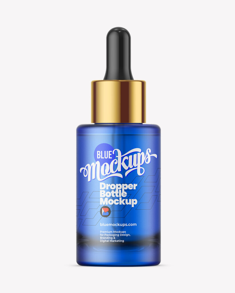 Blue Dropper Bottle Mockup | Frosted – Blue Mockups