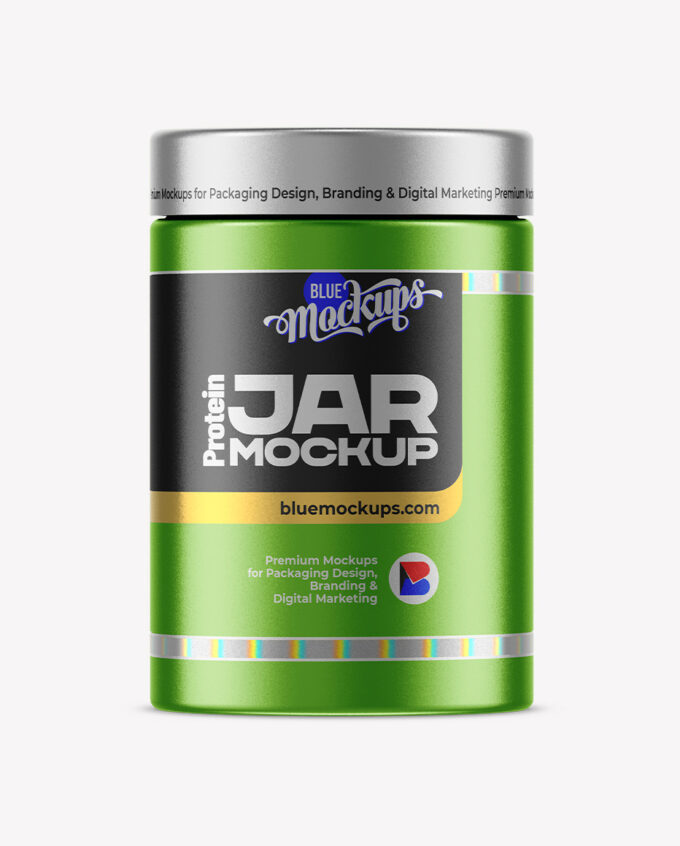 Protein Jar Mockup | Metallic