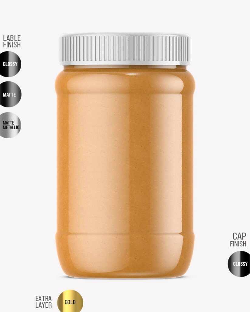 Peanut Butter Jar Mockup Blue Mockups