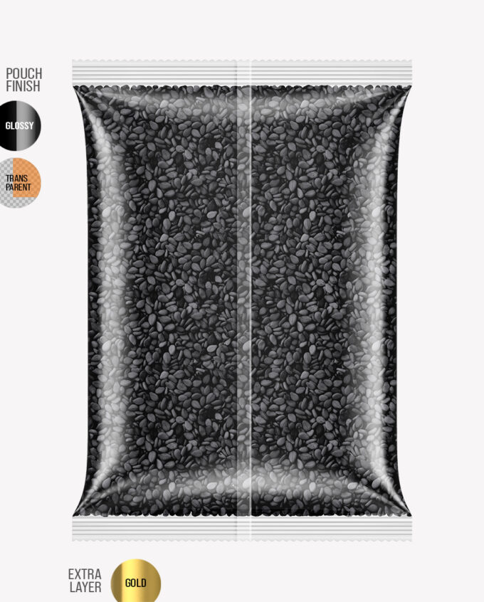 Glossy Food Bag Mockup | Black Sesame | Back View - Image 2