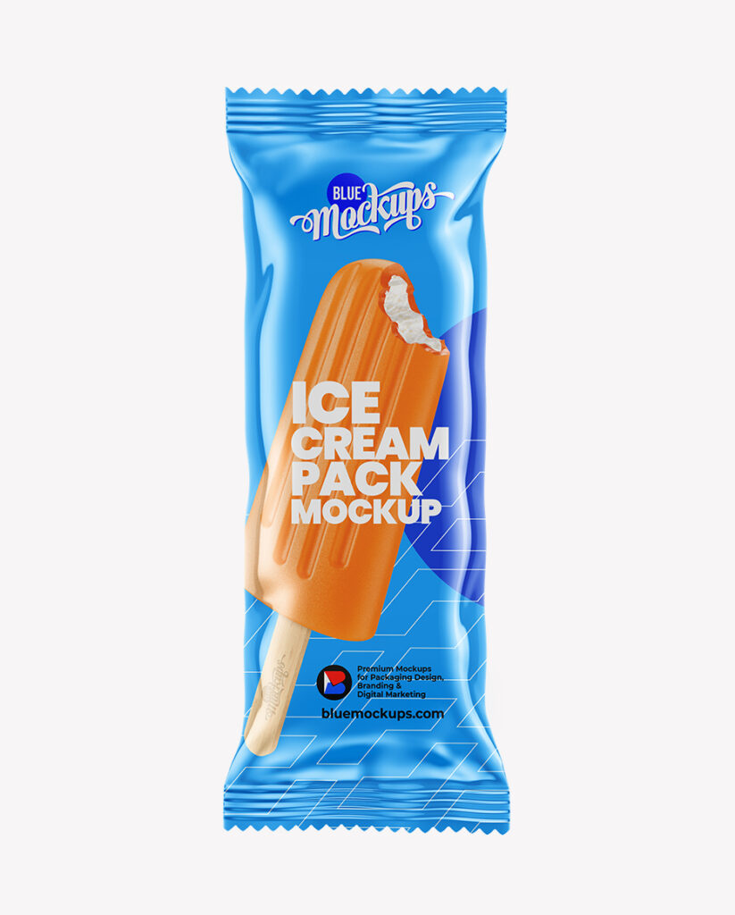 Ice Cream Bar Package Mockup Mango Dolly Blue Mockups