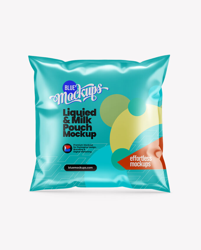 Milk/Oil Pouch Mockup | Glossy