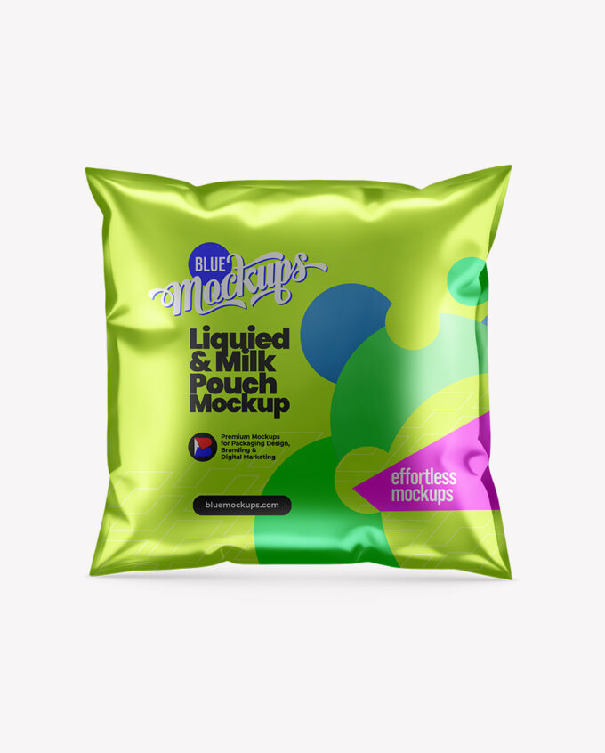 Milk/Oil Pouch Mockup | Metallic