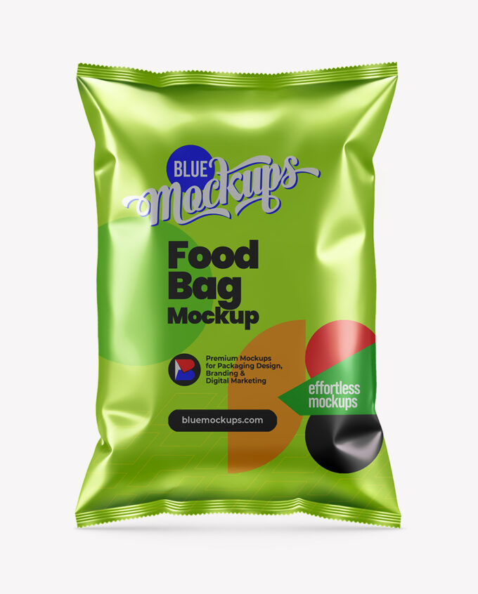 Food Bag Mockup | Metallic