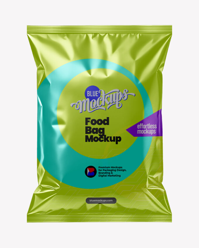 Food Bag Mockup | Metallic